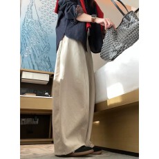 批发弯刀裤女2026新款阔腿裤宽松慵懒风胖mm<b class='q'>大码</b>显瘦休闲工装裤