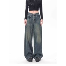 批发港风潮男夏季新款2026个性字母牛仔裤嘻哈ins潮高街潮流痞帅长裤