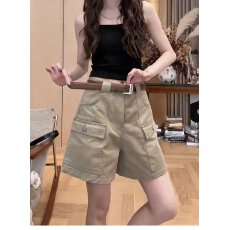 批发美式高腰工<b class='q'>装</b>牛仔短<b class='q'>裤</b>女夏季2026新款设计感小众a字百搭阔腿热<b class='q'>裤</b>