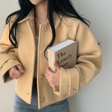 批发温柔风双面羊绒呢子<b class='q'>短</b>款上衣秋冬新款气质宽松显白毛呢<b class='q'>外套女</b>