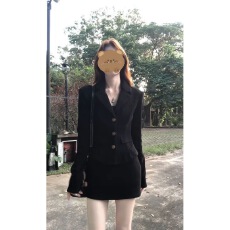 批发小个子香风2025气质穿搭套装短裙黑色西装连衣裙子<b class='q'>女装</b>秋冬季新款