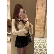 批发COOLLINE林子熙 许愿少女 娇嗲系千金感针织上衣套装女黑色蛋糕裙