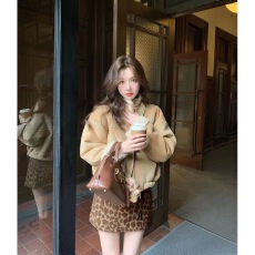 批发套装女2025秋冬季新款韩系减龄复古短款夹克外套<b class='q'>高腰</b>半身裙两件套