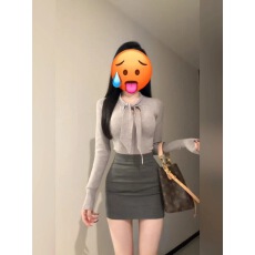 批发kumikumi辣妹风拼接系带长袖针织衫<b class='q'>女装</b>秋季减龄镂空修身内搭上衣