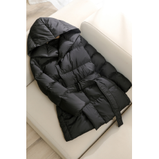 批发羽绒服女2025年冬季新款中长款韩版修身显瘦连帽白鸭绒收腰外套潮