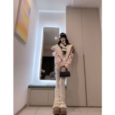 批发黄加蓝【冬日麦田】韩系时尚可爱风秋冬修身显瘦休闲两件套套装