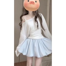 批发阔续防晒罩衫微透长袖露肩上衣花苞甜美短<b class='q'>裙</b><b class='q'>灯笼</b>a字蓬蓬半身<b class='q'>裙</b>女