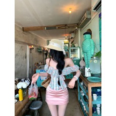 批发牛了牛了 碎花抹胸上衣女2026早春新款荷叶边鱼骨胸衣法式<b class='q'>背心</b>