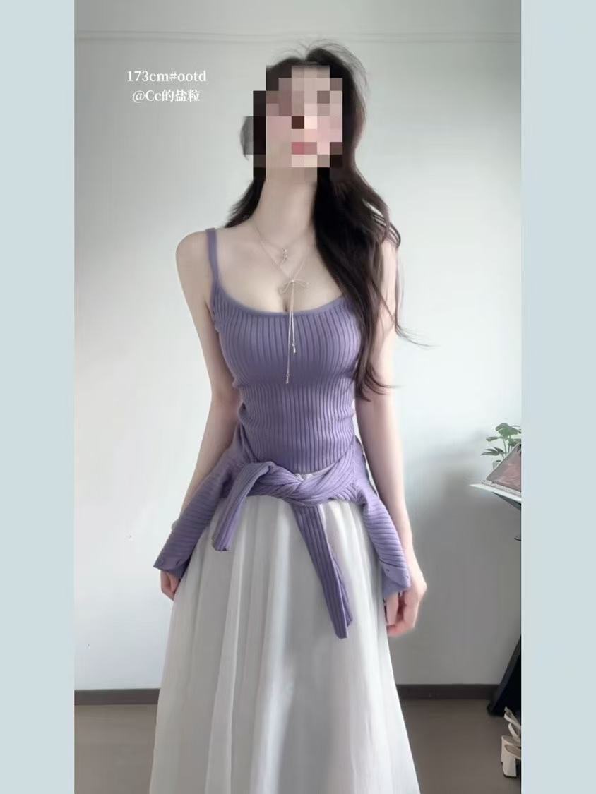 2026 새로운 조기 봄 고유 한 아름다운 꼬집기 허리 드레스 아이들 오픈 가디건 코디 망사 요정 세트 롱 스커트