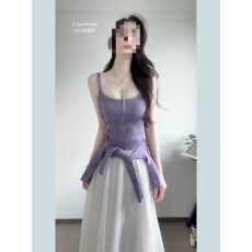 批发2026新款早春季独特漂亮掐腰<b class='q'>连衣裙</b>子女开衫搭配网纱<b class='q'>仙女</b>套装长裙