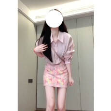 批发粉色衬衫碎花<b class='q'>半身</b>连衣裙子女早春季2026新款韩系穿搭一整套装<b class='q'>短裙</b>