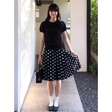 批发巨好看黑色波点<b class='q'>半身</b>连衣裙子女夏季2026新款早春韩系穿搭套装<b class='q'>短裙</b>