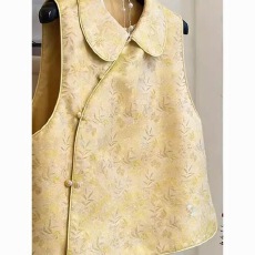 批发2026春新中式国风重工提花娃娃领无袖马甲女宽松套头减龄<b class='q'>甜美</b>上衣