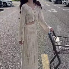 秋季穿搭一整套格纹长袖衬衫上衣女+高腰百褶半身裙+皮带三件套装