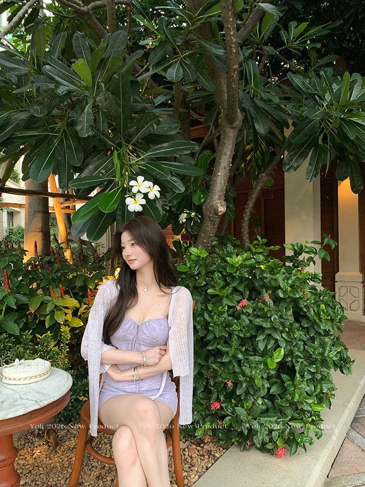 yoli 장 宥 이익 Na S 여신 보라색 여성 드레스 봄 순수한 욕망 바람 연령 감소 몸매 가꾸기 슬림해 보이는 슬립 미니 스커트