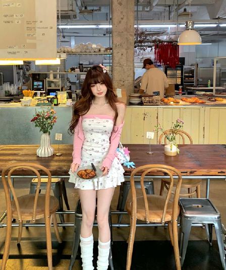 달콤한 매운맛 교사 허리 수축 슬림해 보이는 순수한 욕망 핫걸 행침 목 드레스 자외선 차단 오픈 가디건 여성 여름 미니 스커트 투피스 세트