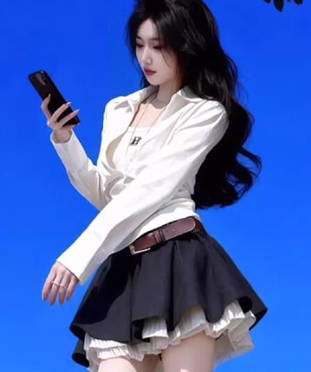 빛 요리 한 미니멀리즘 바람 화이트 허리 수축 셔츠 2026 봄 새로운 고급 외국 가스 연령 감소 출퇴근 다용도 맨위 여성