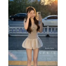 批发己出货 POLO领<b class='q'>波点</b><b class='q'>连衣裙</b>子绝美减龄收腰蓬蓬裙