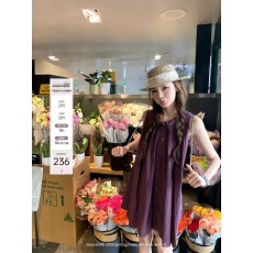 批发aaaaxbbb 浆果与清酒 三层领娃娃裙莱赛尔无袖连衣裙韩系<b class='q'>背心裙</b>