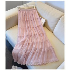 批发韩系白色蛋糕裙半身裙女春夏季2026新款温柔仙女高腰显瘦网纱长裙