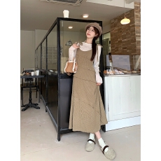 批发时尚套装女2025秋装新款薄款长袖<b class='q'>雪纺</b><b class='q'>衫</b>+中长<b class='q'>吊带</b>裙两件套