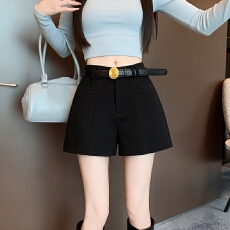 批发实拍大量有货 毛呢<b class='q'>短裤</b>女秋冬阔腿裤显瘦韩版A字百搭裤子
