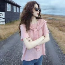 批发<b class='q'>欧洲站</b>高端2026春夏<b class='q'>新款</b>女装针织披肩T恤高级感穿搭粉色上衣