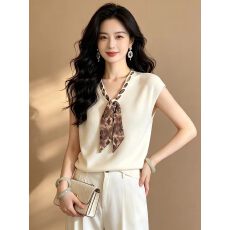 批发女士短袖小衫高级感针织时尚减龄<b class='q'>桑蚕丝</b><b class='q'>上衣</b>