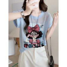 欧货2026新款小众设计感好看宽松薄款T恤衫竹节麻圆领上衣女夏
