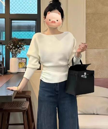 꼬집기 허리 디자인 센스 니트 스웨터 여성 가을 겨울철 외출용 한 부서 고급 센스 맨위 허리 수축 스웨터 인사이드 가져 가라. 기본 셔츠