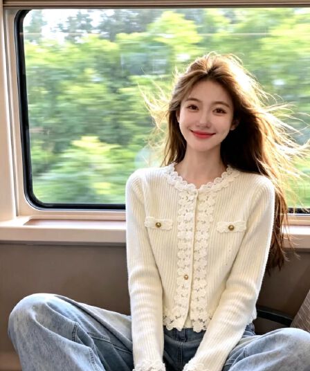 레이스 레이스 긴팔 니트 오픈 가디건 여성 2026 가을 새로운 고급 센스 품격 아름다운 재킷