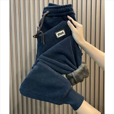 批发冬季新款加<b class='q'>绒</b>加厚束脚休闲裤高腰显瘦百搭卫裤保暖时尚洋气哈伦裤