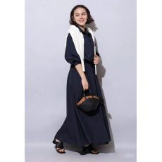 批发韩版2026春小众设计感法式复古抽绳收腰高腰<b class='q'>条纹</b>衬衫<b class='q'>连衣裙</b>长裙」