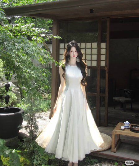 망사 빅 플레어 스커트