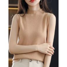 批发接大小订单/来工厂考察/物美价廉 半高领无袖<b class='q'>打底衫</b>纯色