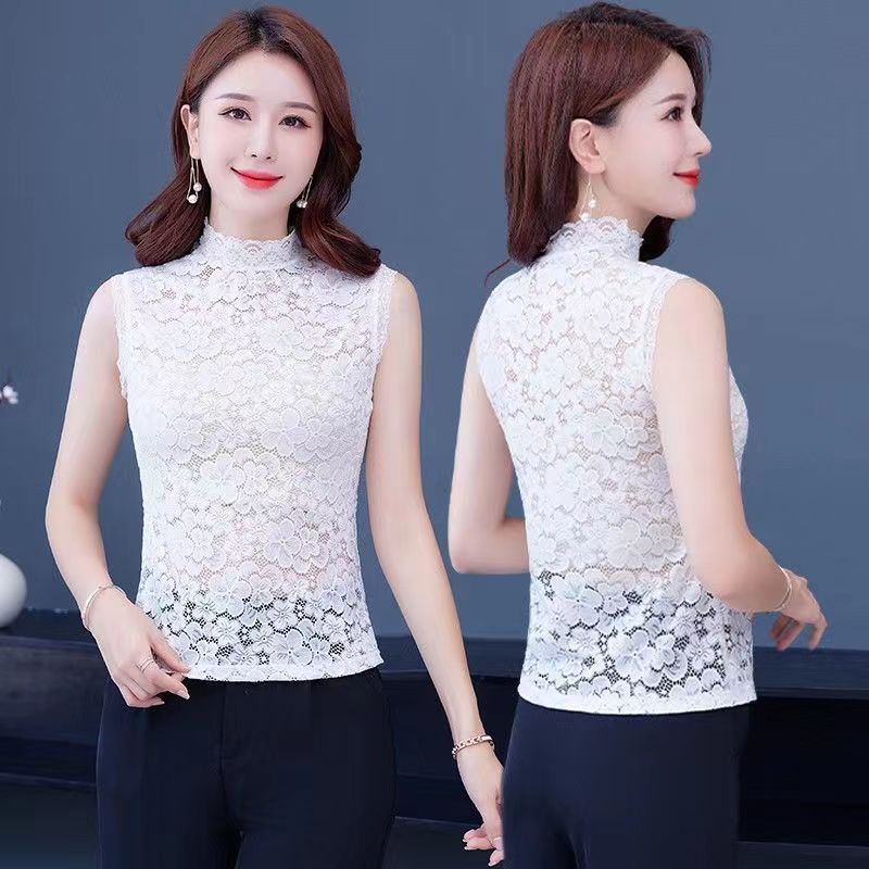 레이스 가짜 칼라 인사이드 가져 가라. 조끼 폭발 기본 셔츠 다용도 디스플레이 여성 패션 레이스 레이스