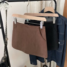 批发280克麂皮绒 2025年秋冬韩版加厚防走光女低腰麂皮绒包臀半身裙