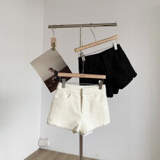 批发580克原版面料 黑色毛呢休闲短<b class='q'>裤</b>女冬季靴<b class='q'>裤</b>直筒<b class='q'>裤</b>高腰包臀<b class='q'>裤</b>子