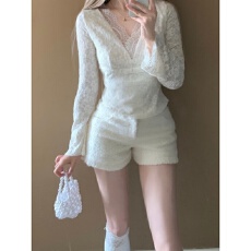 批发柚色  580克原版面料 毛呢休闲<b class='q'>短裤</b>女冬季靴裤直筒裤高腰包臀裤子