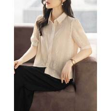 批发限价+12+小视频 刺绣长袖<b class='q'>衬衫</b>女2026百搭宽松显瘦小个子休闲<b class='q'>衬衣</b>