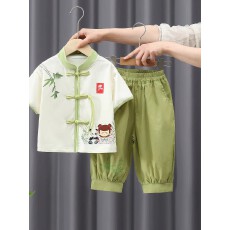 批发【酷丝绵】2025年新儿童汉服夏季套装<b class='q'>男</b>小少爷<b class='q'>唐装</b>国风宝宝