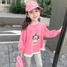 批发女童卫衣套装2025春秋新款洋气中小童<b class='q'>宝宝</b>运动时髦网红秋装两件套