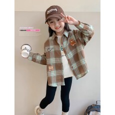 批发女童春季格子衬衫2025新款时尚洋气上衣小女孩春秋款<b class='q'>休闲</b>外套衬衣