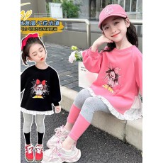 批发女童卫衣套装2025春秋新款洋气中小童<b class='q'>宝宝</b>运动时髦网红秋装两件套