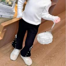 批发<b class='q'>女童</b>秋<b class='q'>裤子</b>儿童一体绒喇叭裤洋气2025款舒适时尚休闲长裤时髦秋款
