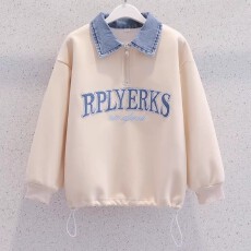 批发女童卫衣秋装2025新款<b class='q'>儿童</b>洋气女孩休闲学院风女大童POLO衫上衣潮