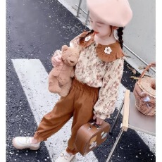 批发2025新款森系穿搭女童开春套装儿童碎花上衣春秋女<b class='q'>宝宝</b>洋气俩件套