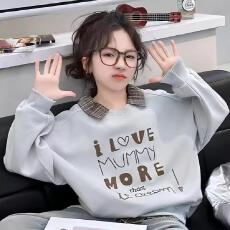 批发女童翻领卫衣拼色儿童<b class='q'>春</b>秋时髦Polo领上衣中大童休闲假两件打底衫