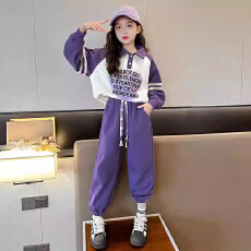 批发女童装新冬季套装2025新款儿童网红洋气女孩运动炸街加绒两件套潮