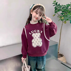 批发女<b class='q'>童</b><b class='q'>加绒</b><b class='q'>卫</b>衣2025冬季装新款洋气<b class='q'>中大</b>儿<b class='q'>童</b>冬季半高领保暖打底上衣